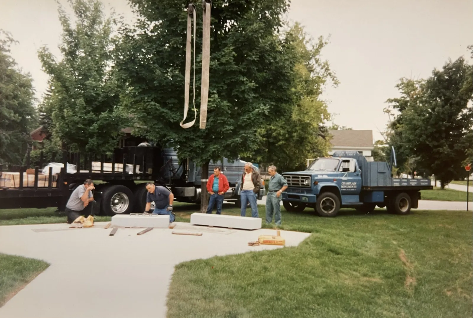 The crew on a residential install, with James Pignona second from the right