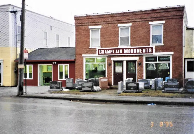 W.M. Barrett Marble and Granite Works at 48 Federal Street — the original Saint Albans monument shop