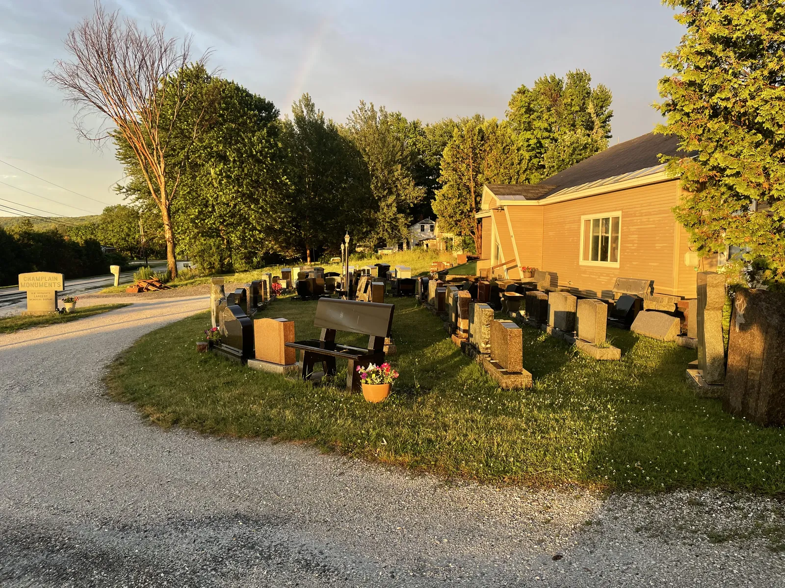 Champlain Monuments outdoor showroom display