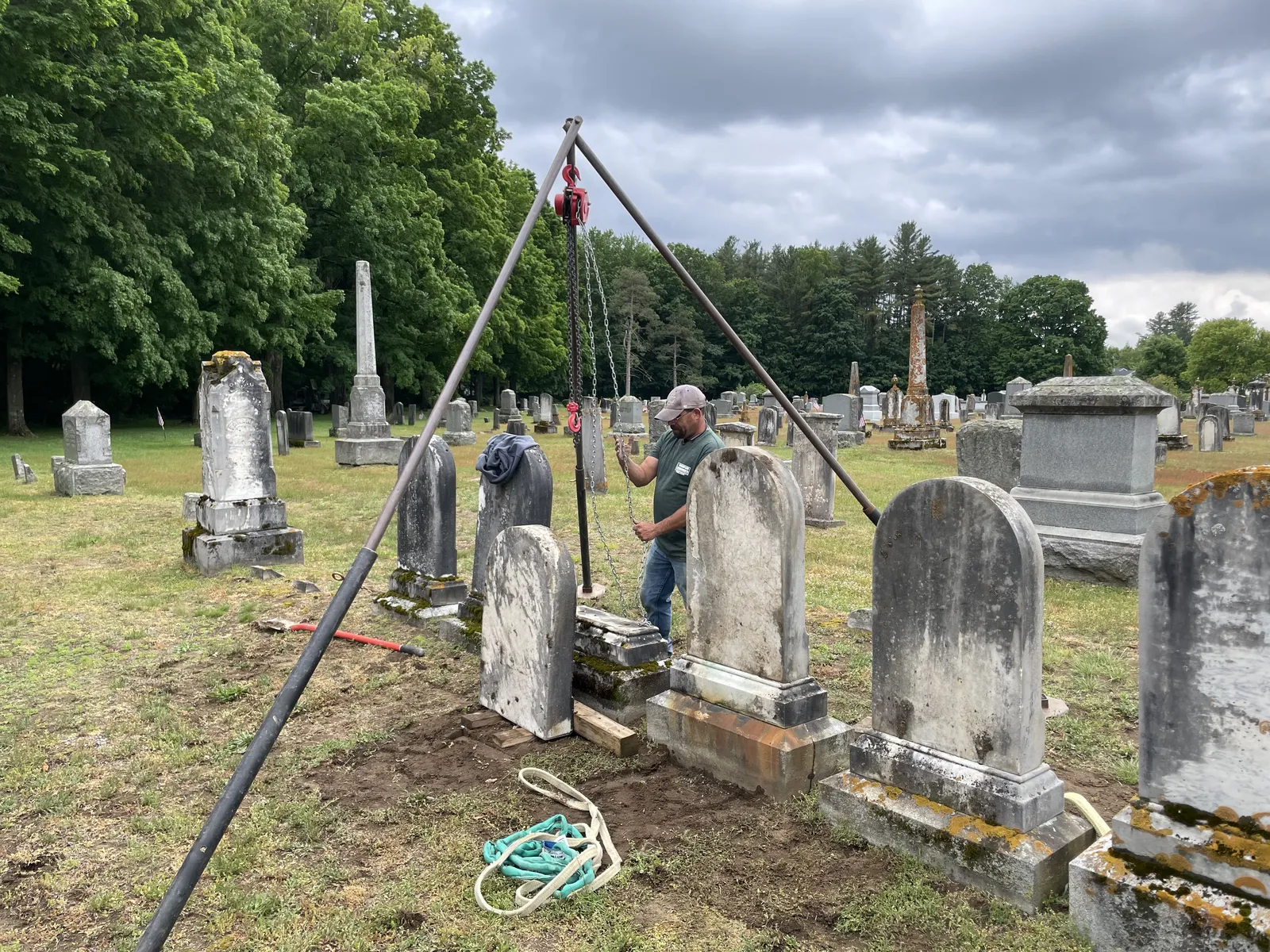 Cemetery restoration in progress